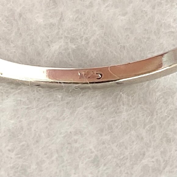 Sterling Silver 925 Dainty Minimalist Crescent Moon Turquoise Band Ring Sz 4.75 - Picture 8 of 16